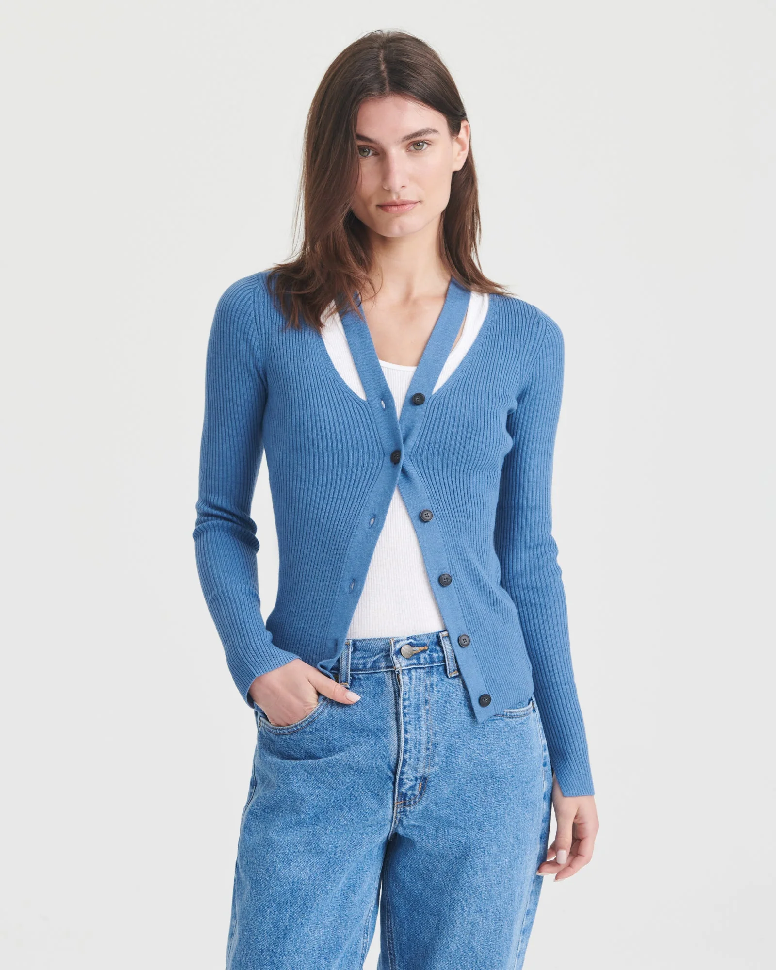 Ribbed Cut Out Cardigan - Image 9