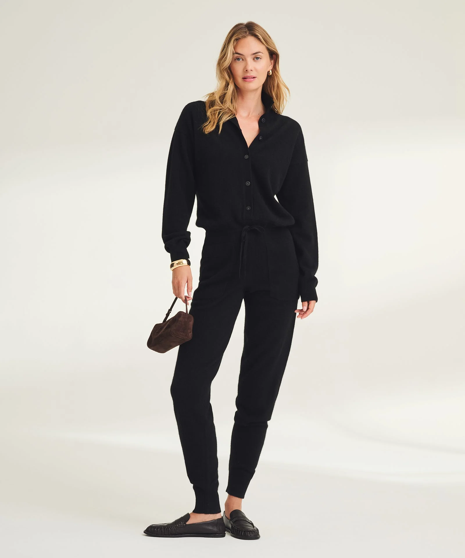 Signature Cashmere Button Down Jumpsuit - Image 4