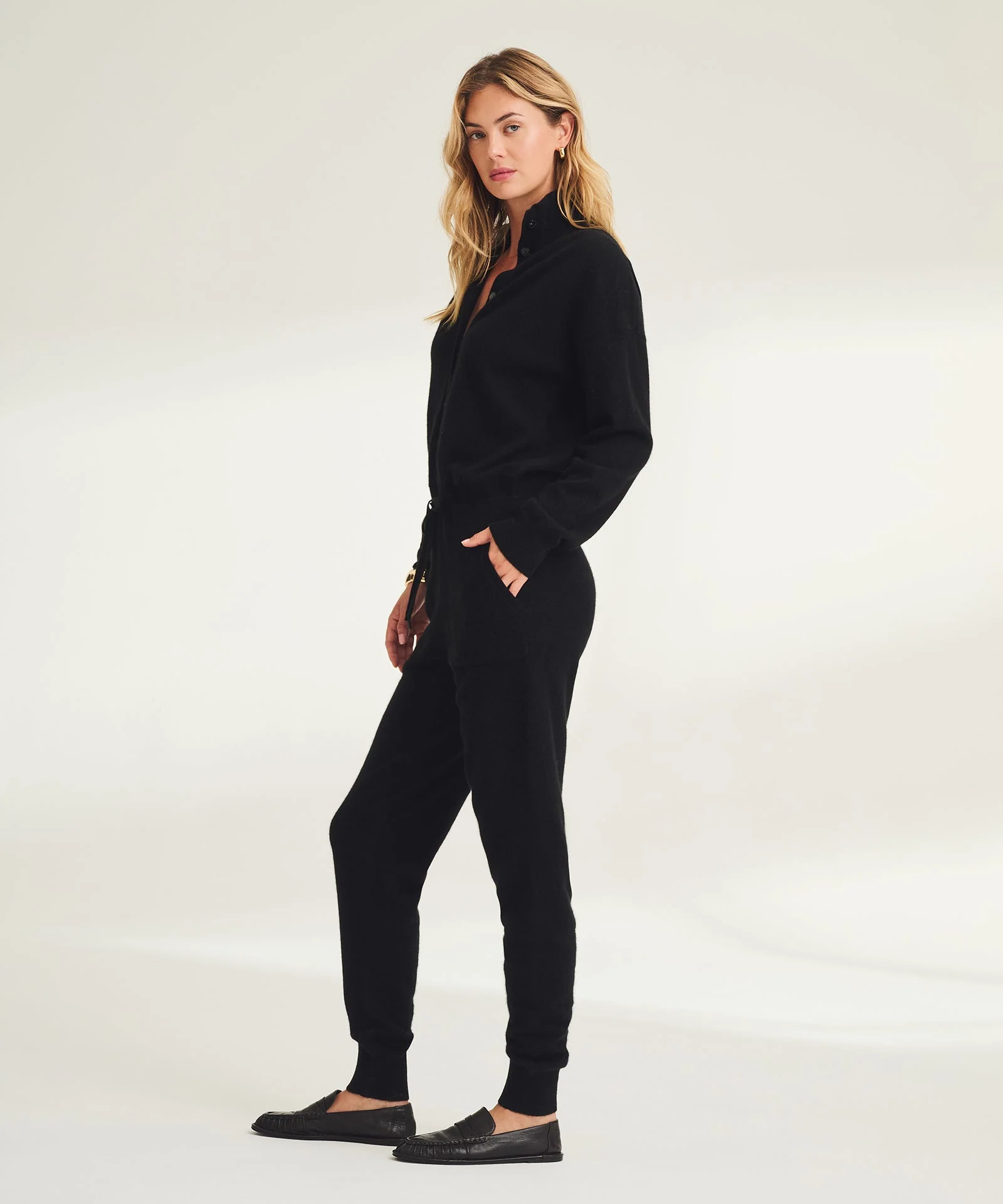 Signature Cashmere Button Down Jumpsuit - Image 5