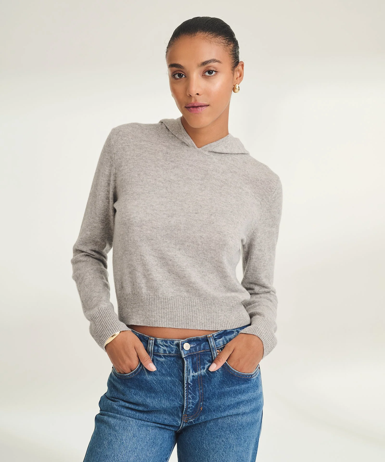Signature Cashmere Cropped Hoodie - Image 4