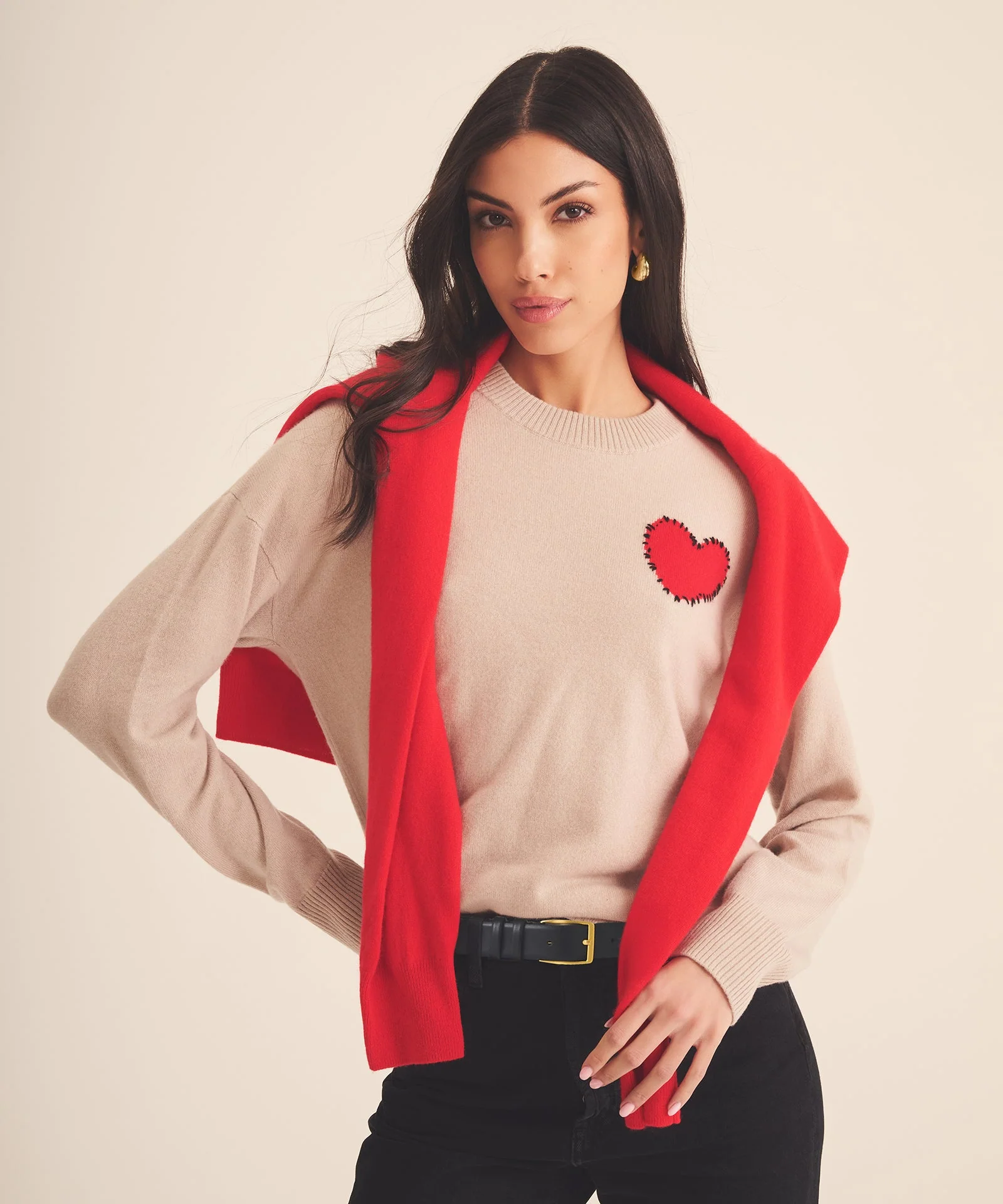 Signature Cashmere Embroidered Heart Sweater - Image 10