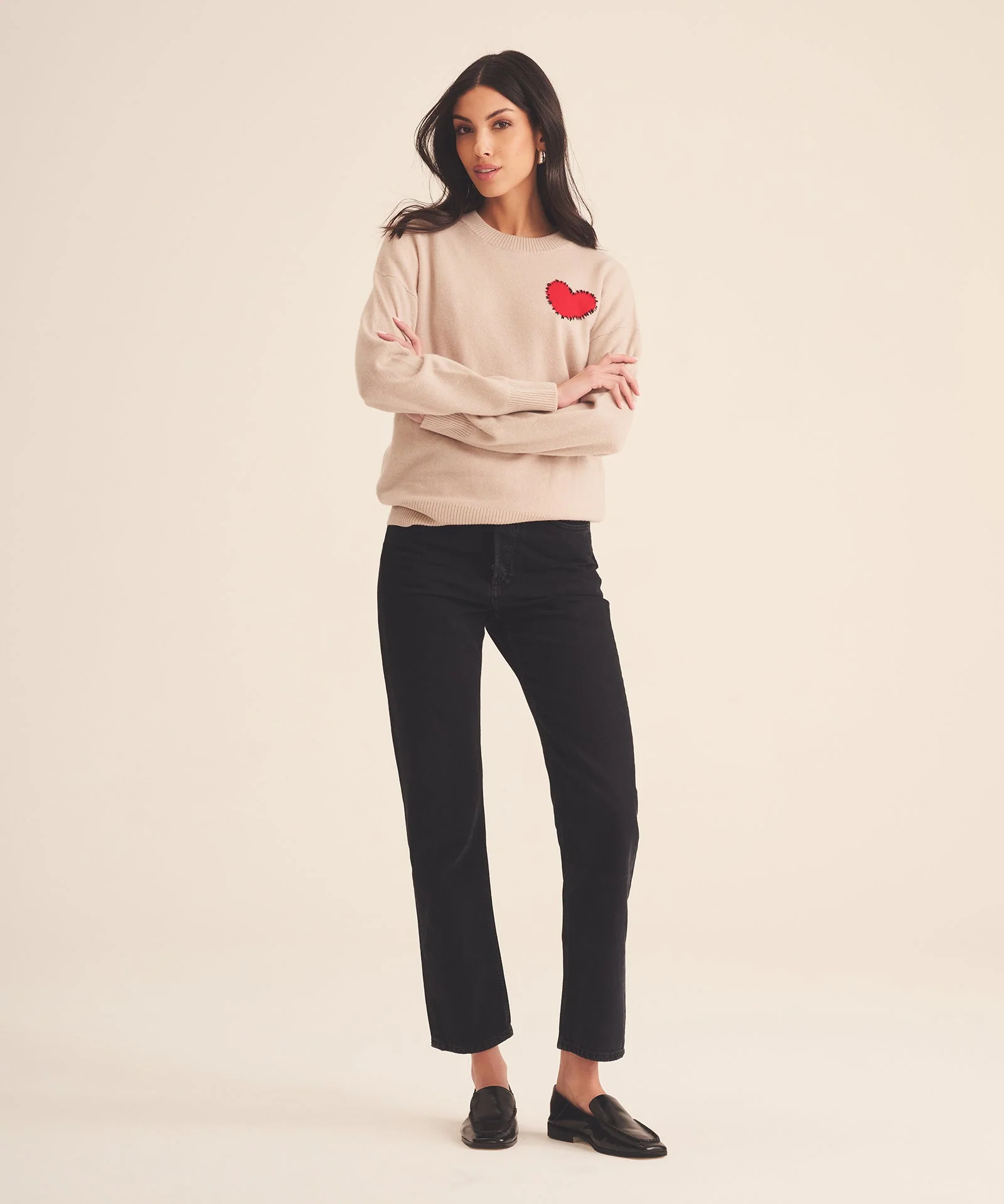 Signature Cashmere Embroidered Heart Sweater - Image 7