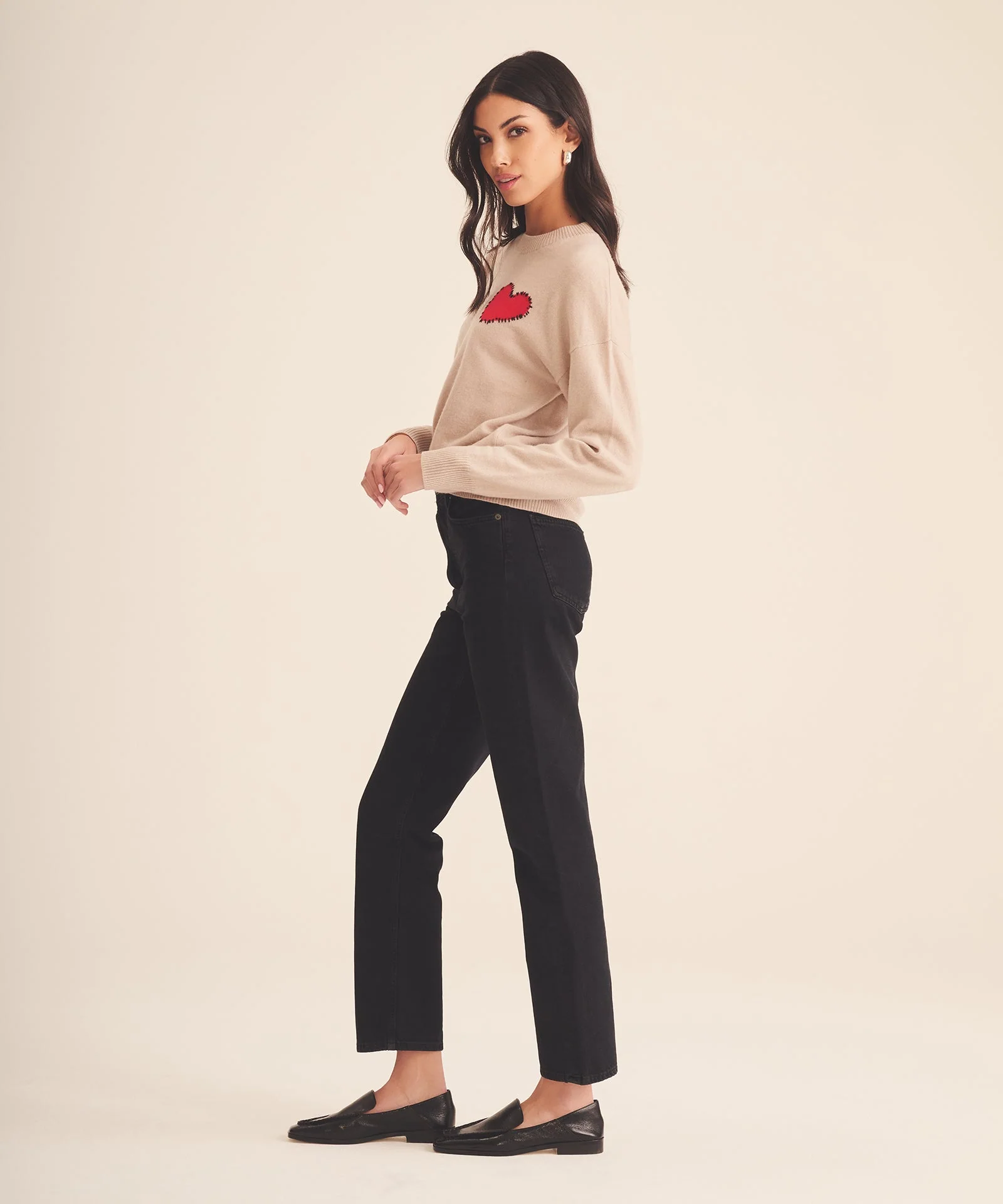 Signature Cashmere Embroidered Heart Sweater - Image 9