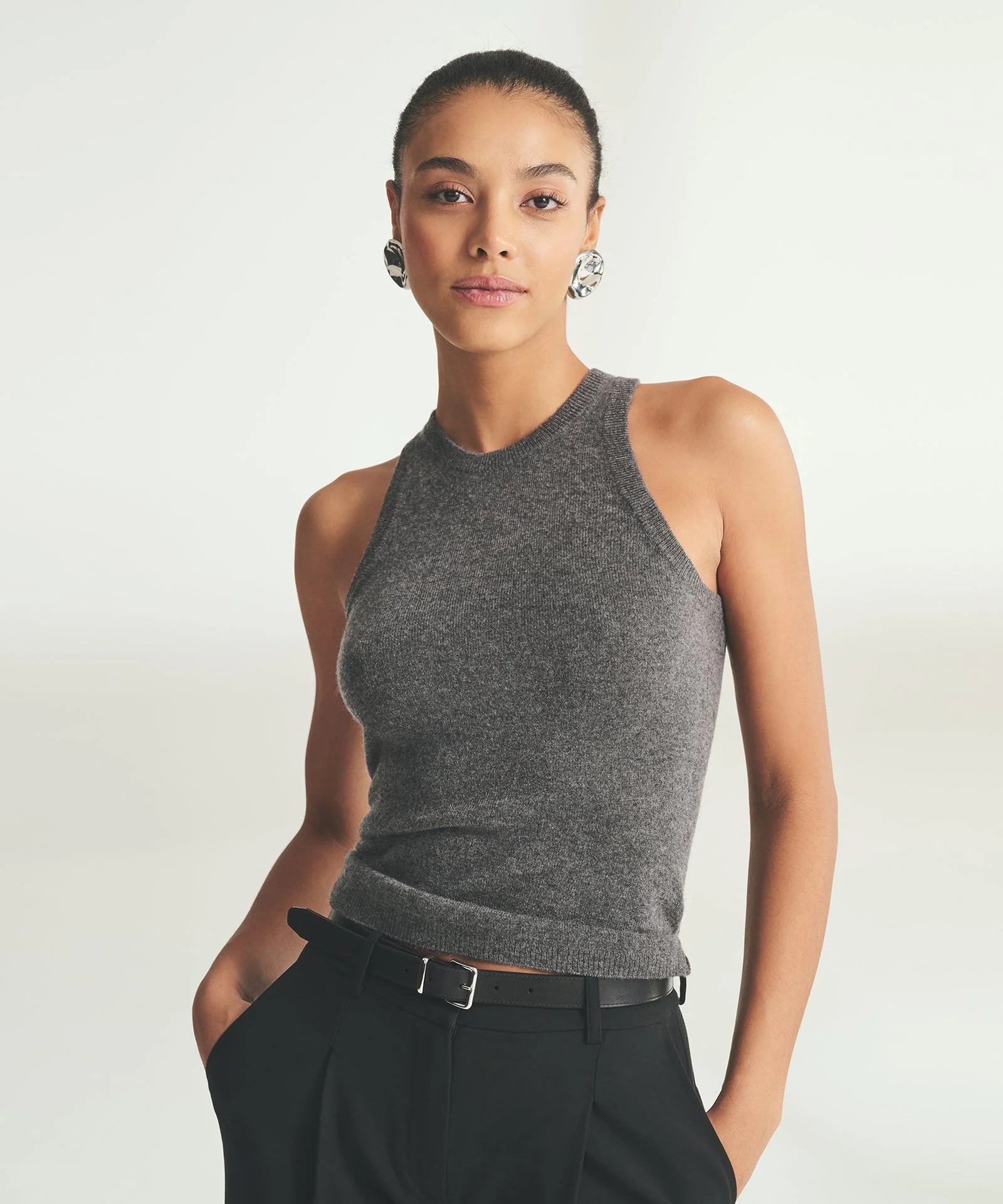Signature Cashmere High Neck Tank - Image 3