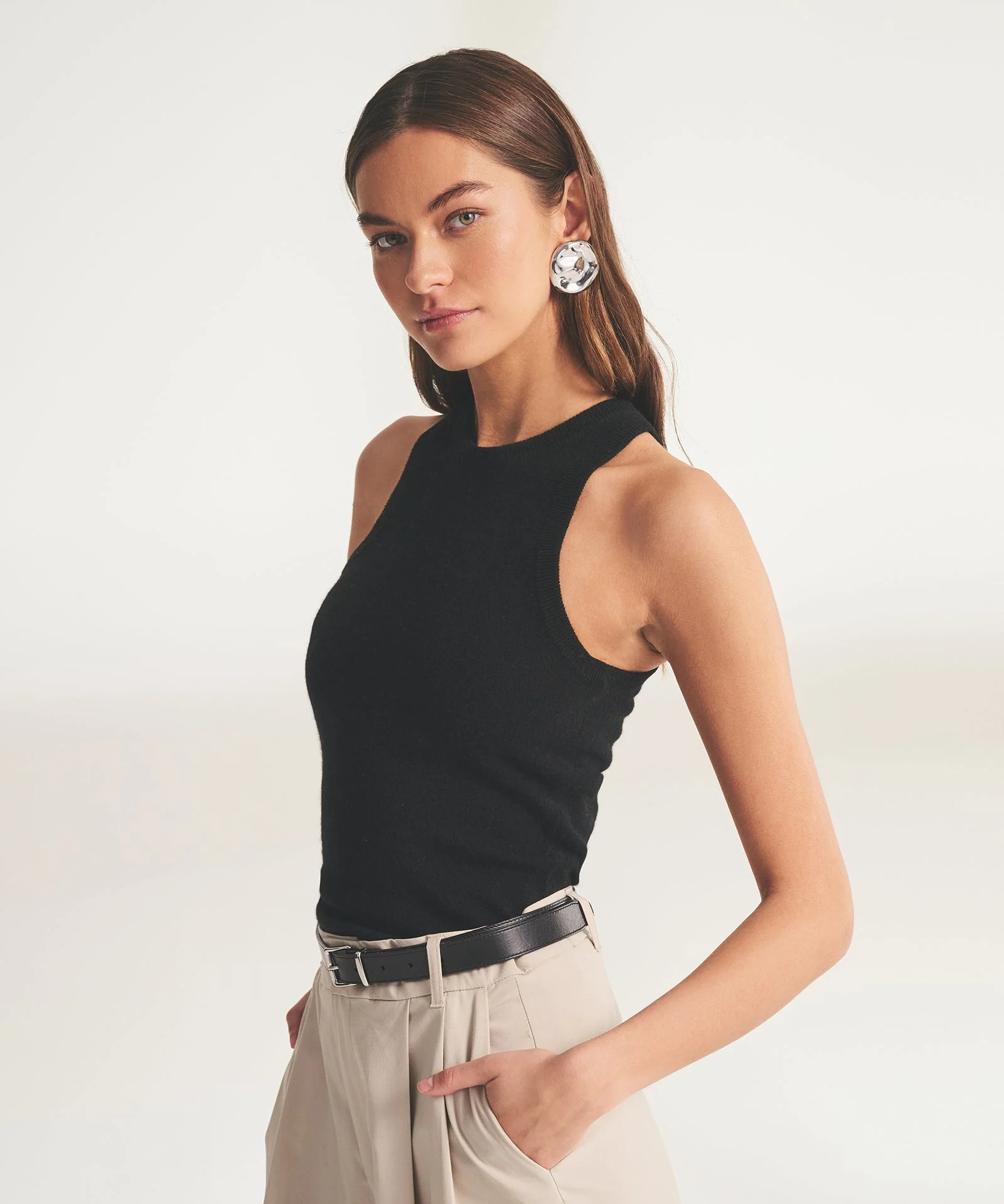 Signature Cashmere High Neck Tank - Image 4
