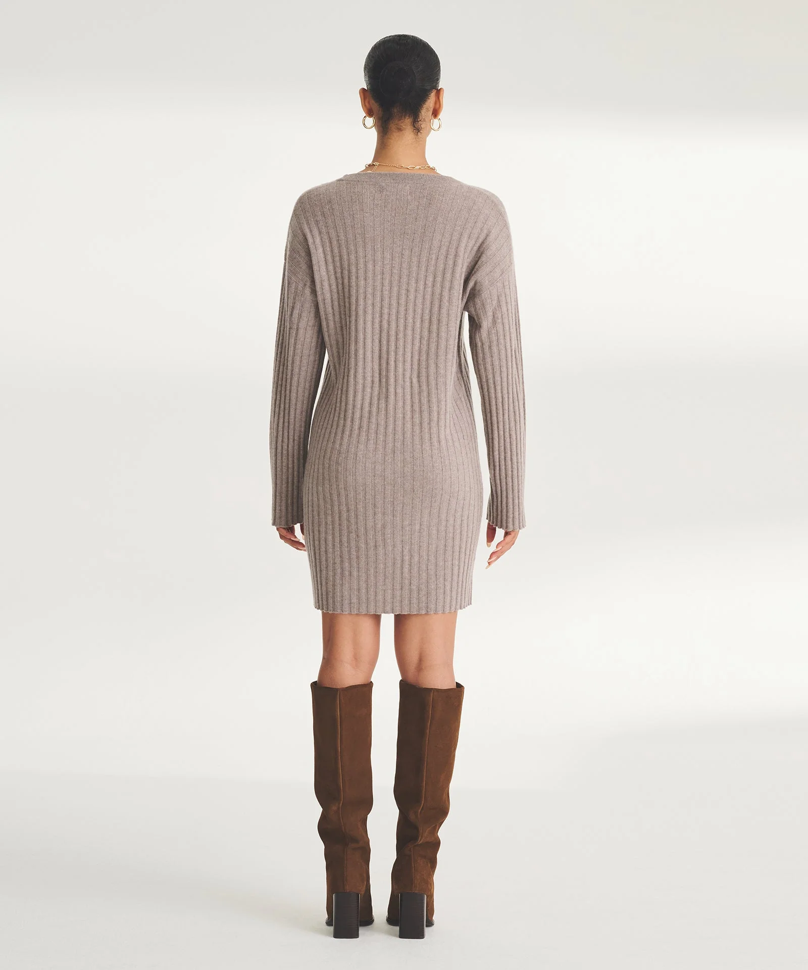Signature Cashmere Wide Rib Mini Dress - Image 6