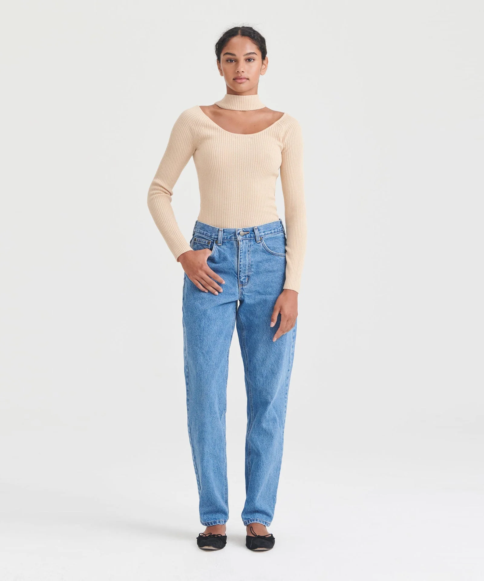 Silk Cashmere Cutout Turtleneck - Image 4