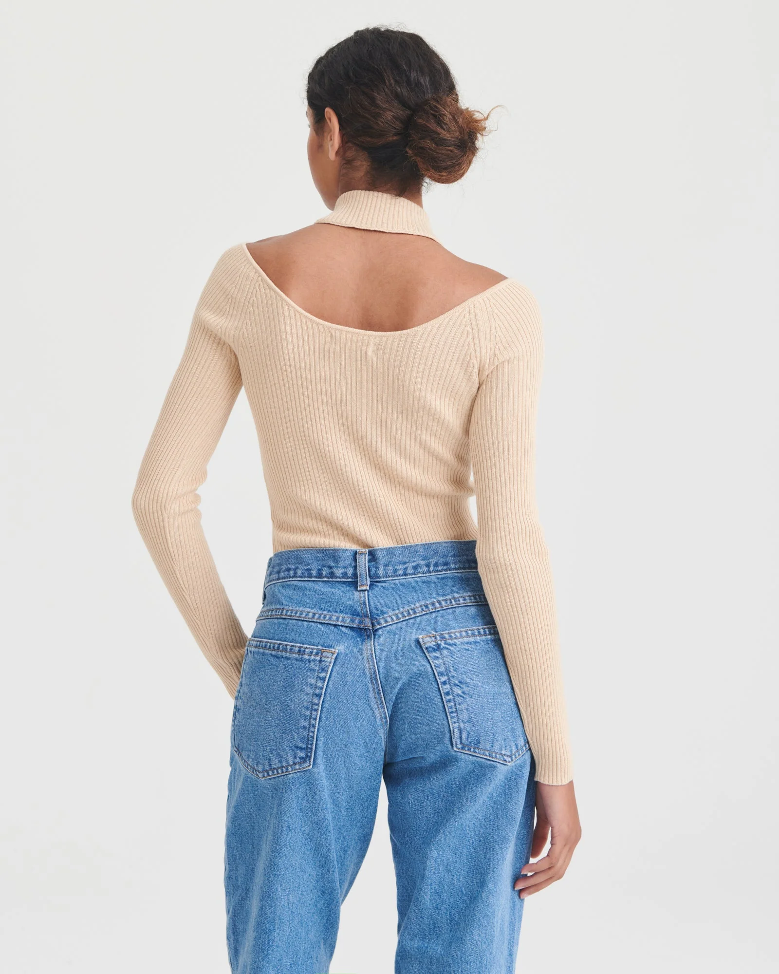 Silk Cashmere Cutout Turtleneck - Image 9
