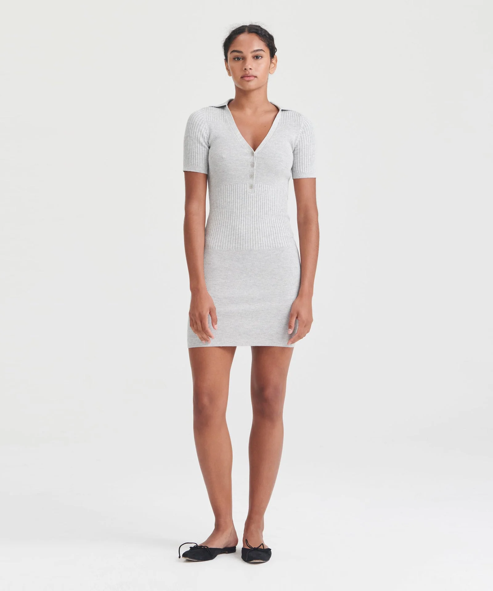 Silk Cashmere Polo Mini Dress - Image 3