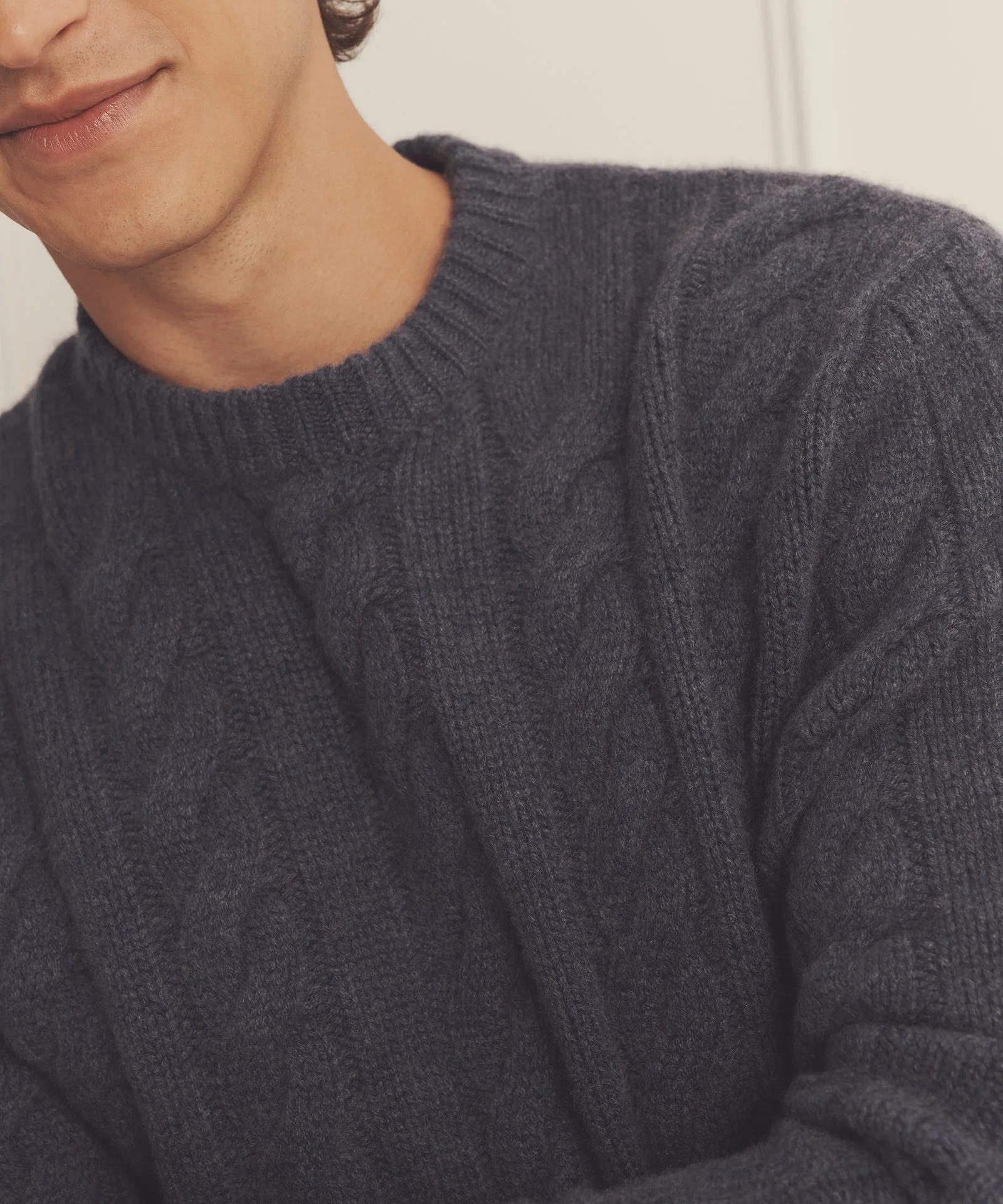 Super Luxe Cashmere Cable Crewneck - Image 11