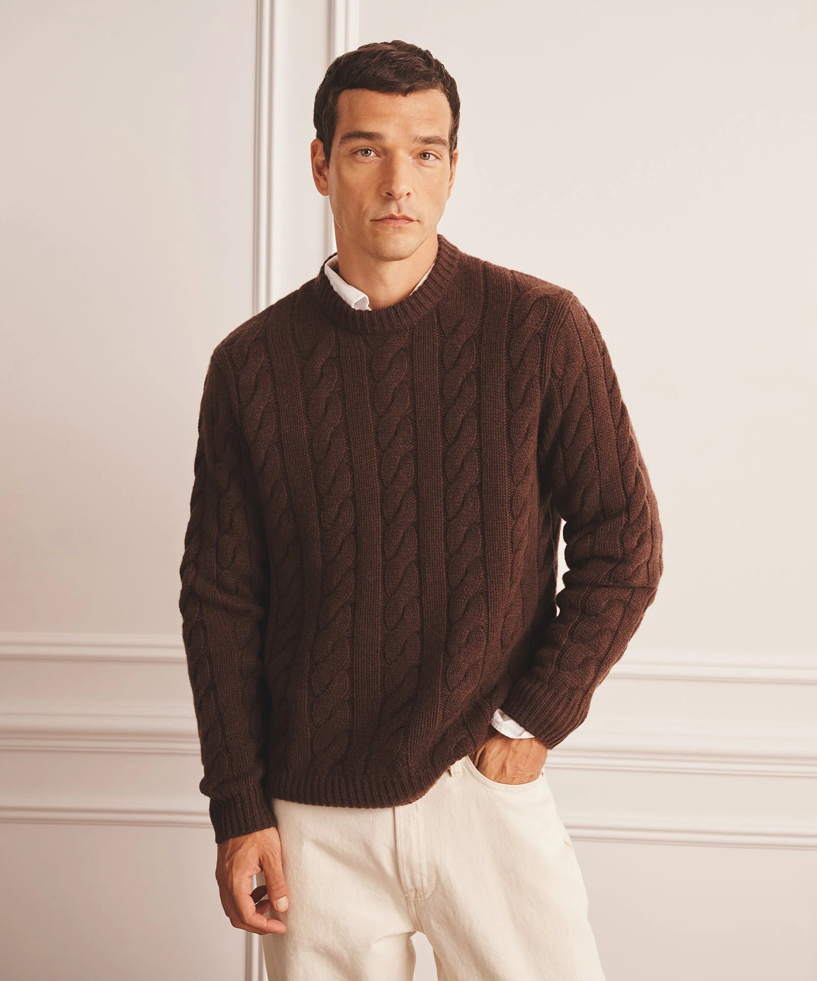 Super Luxe Cashmere Cable Crewneck - Image 4