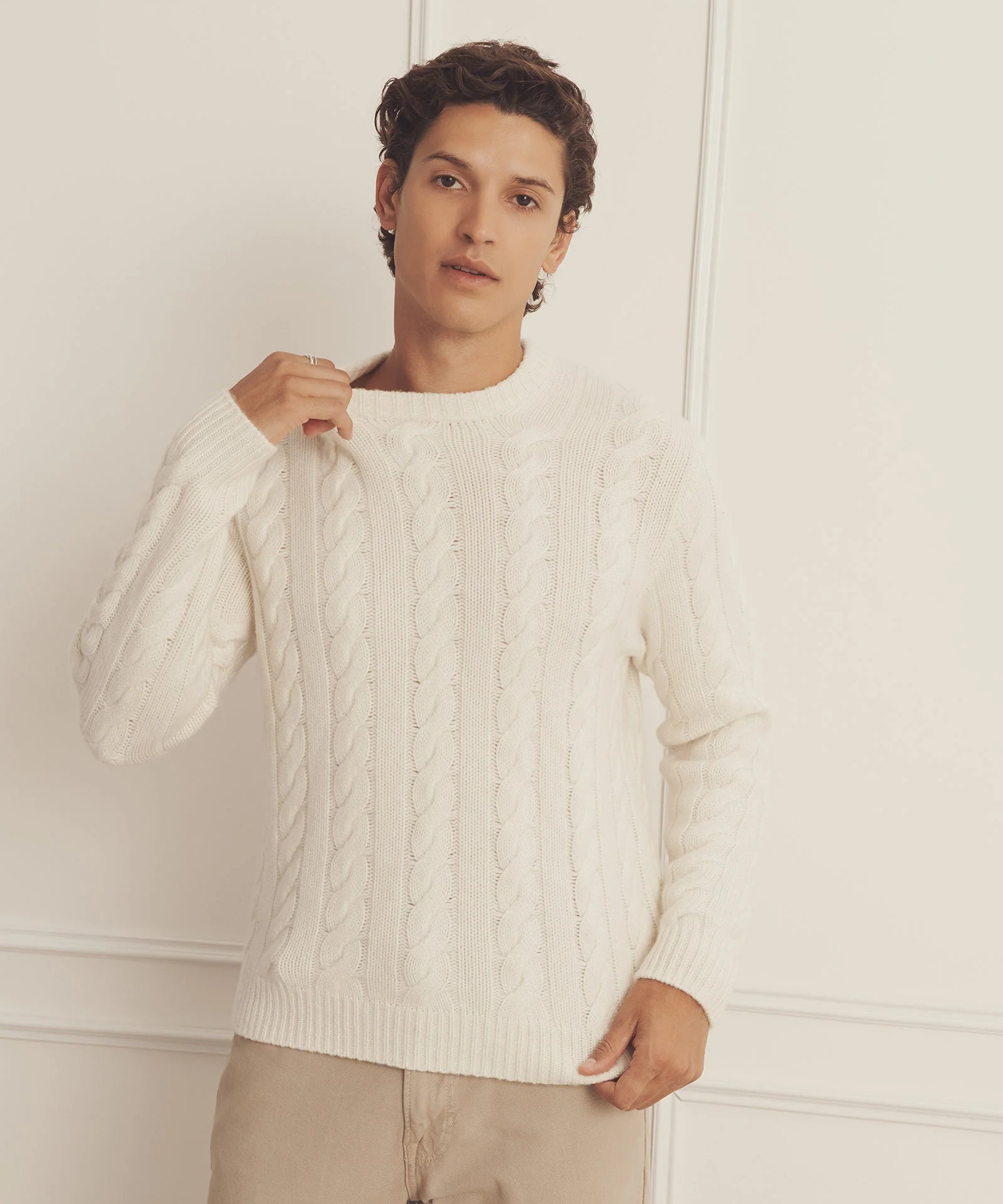 Super Luxe Cashmere Cable Crewneck - Image 6