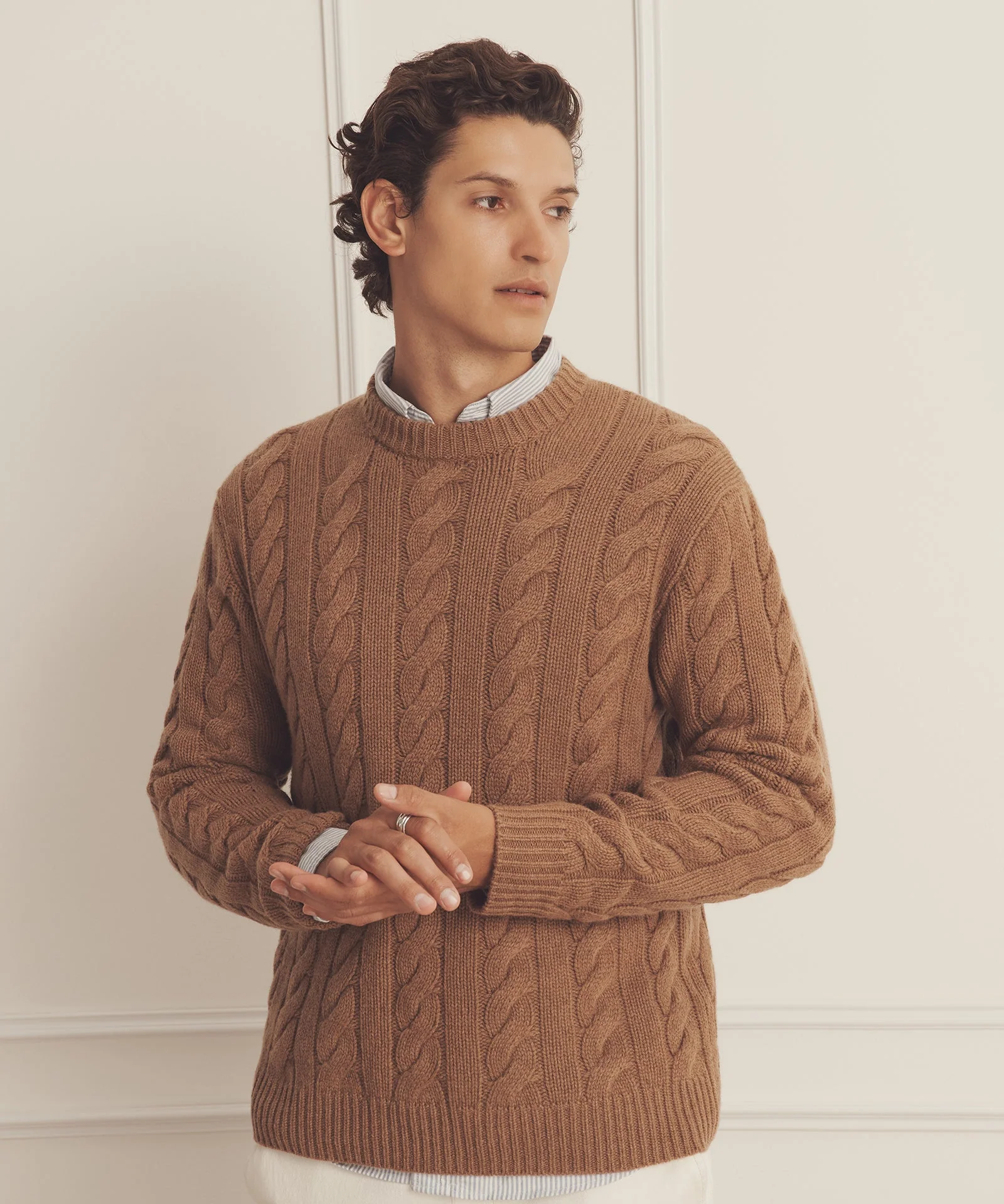 Super Luxe Cashmere Cable Crewneck - Image 7
