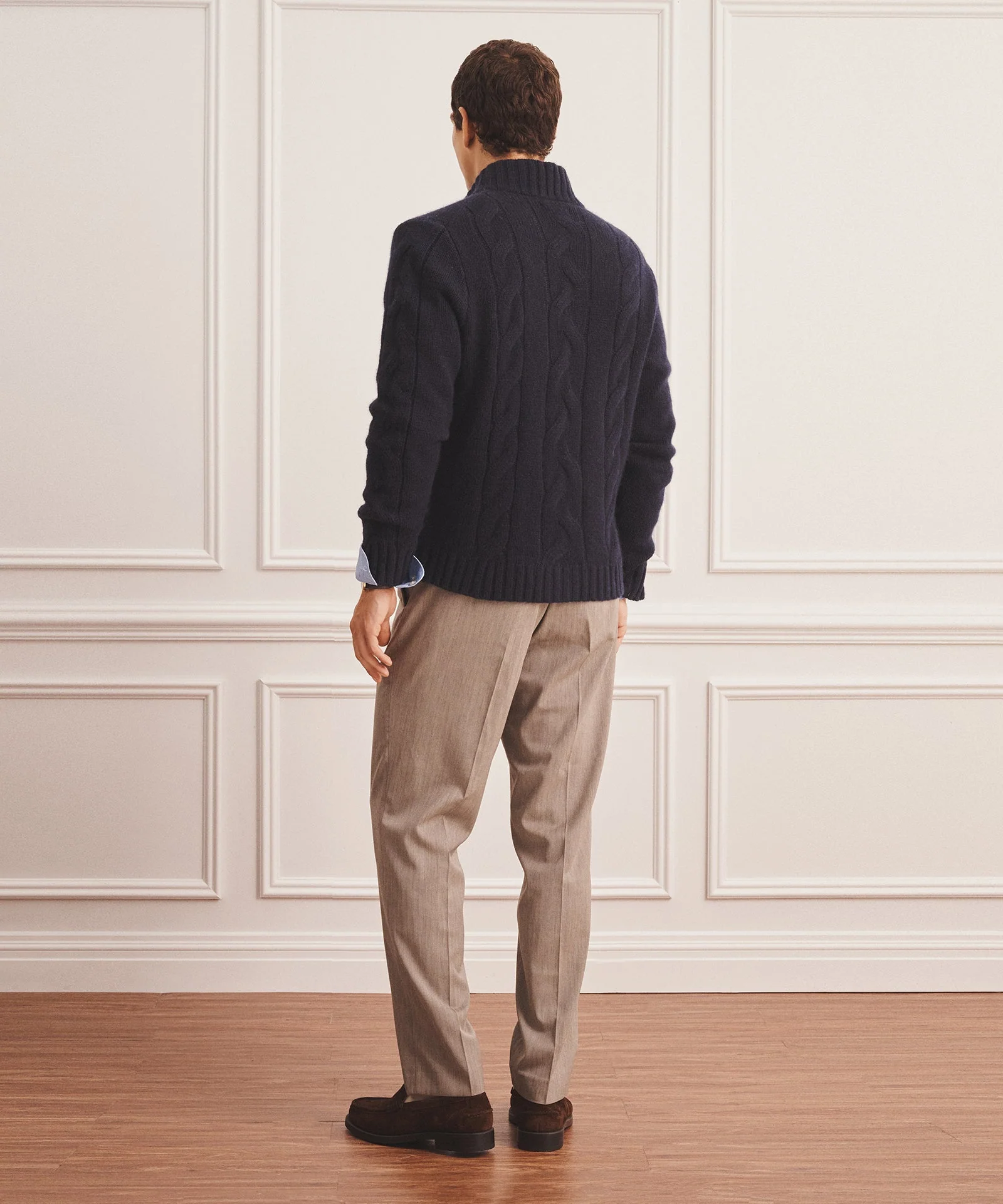 Super Luxe Cashmere Cable Full Zip Sweater - Image 12
