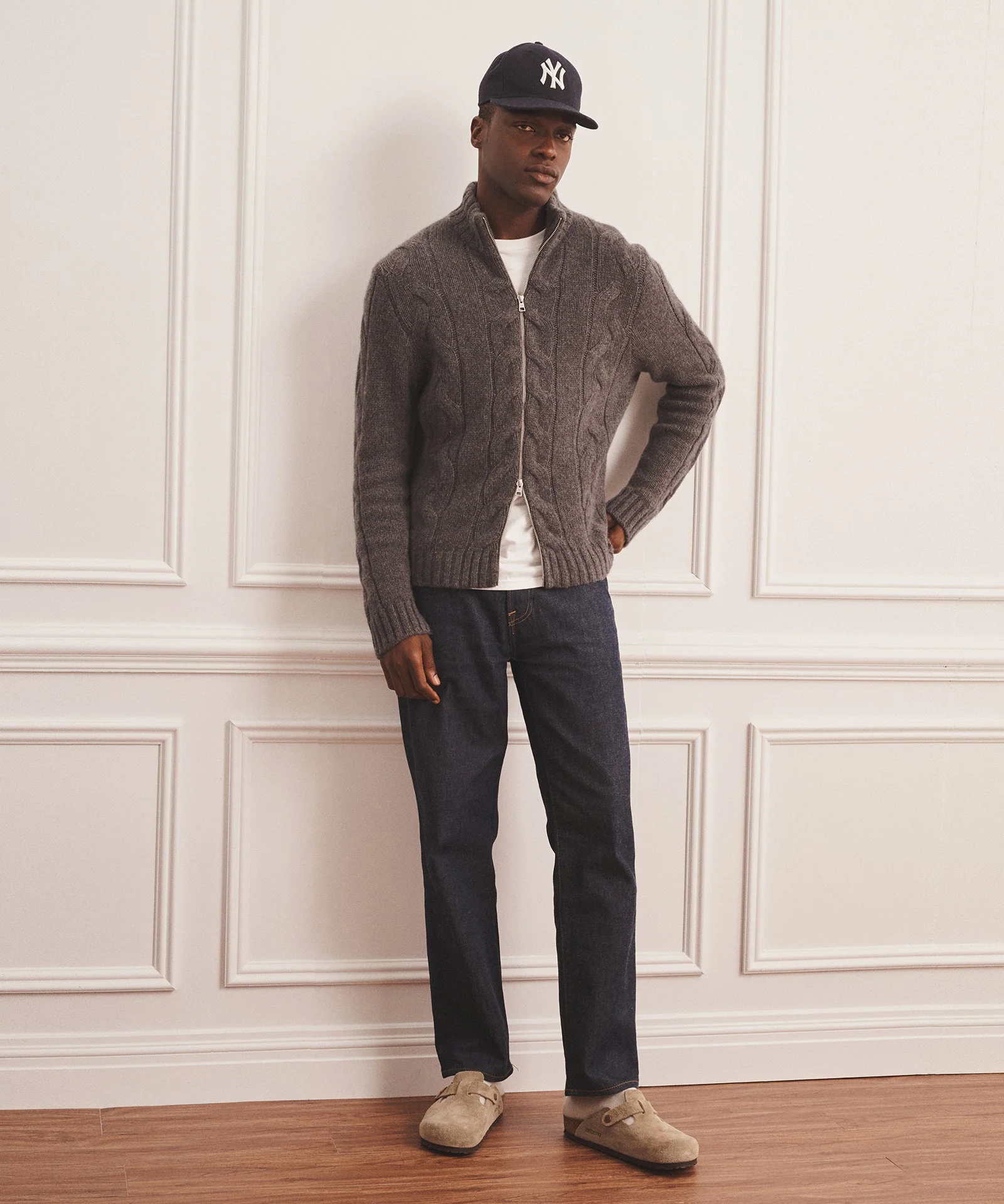 Super Luxe Cashmere Cable Full Zip Sweater - Image 5