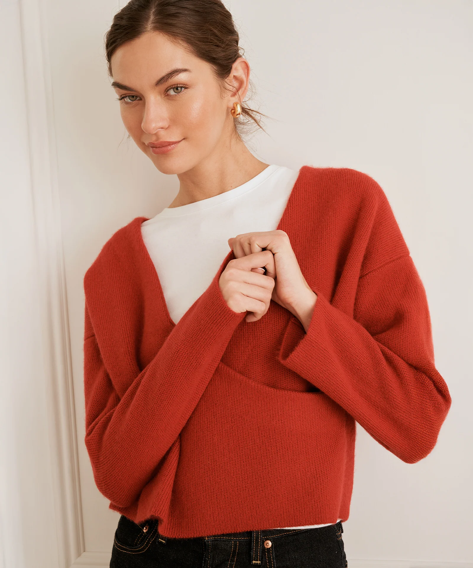 Super Luxe Cashmere Crossover Sweater - Image 3