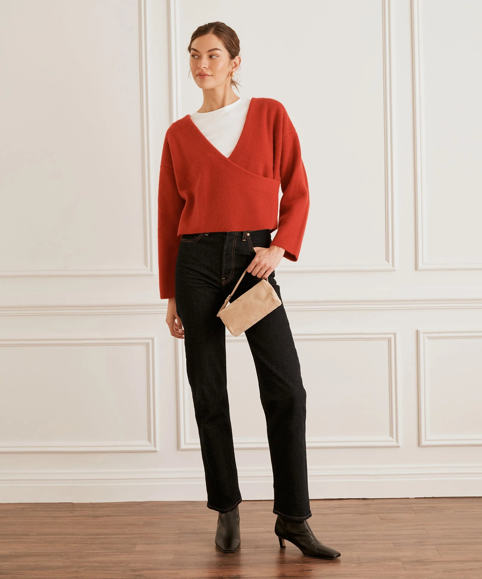 Super Luxe Cashmere Crossover Sweater - Image 4