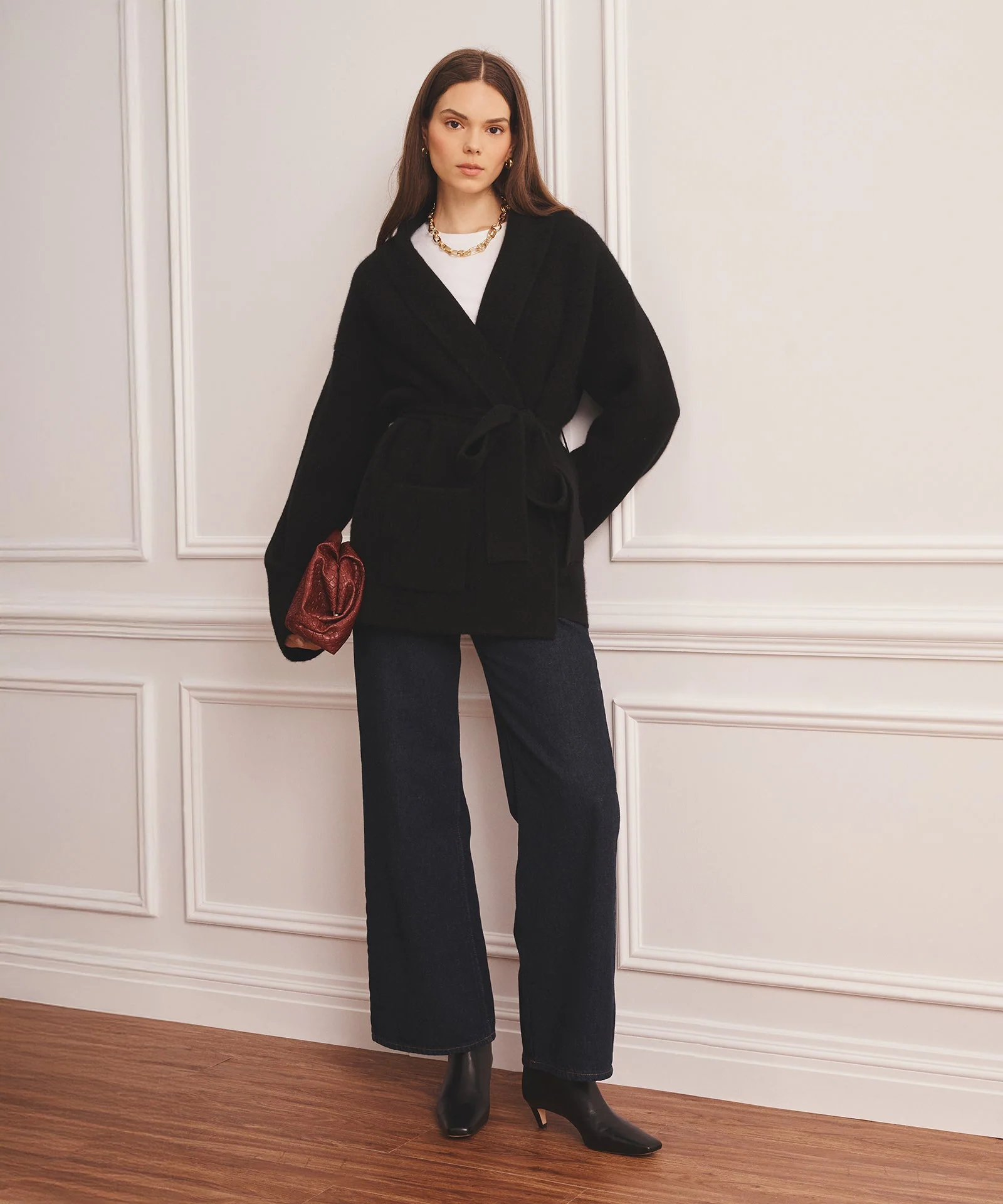 Super Luxe Cashmere Double Faced Shawl Collar Jacket - Image 4