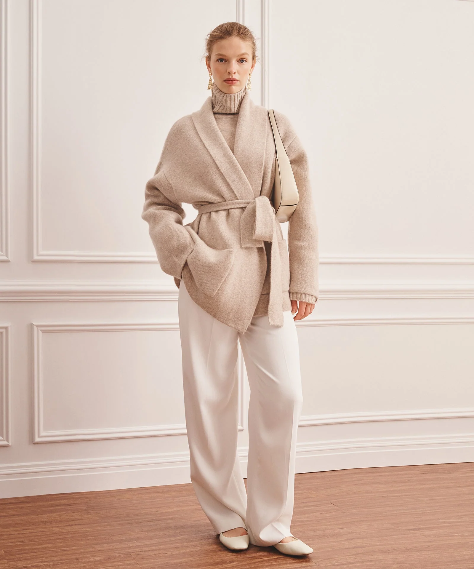 Super Luxe Cashmere Double Faced Shawl Collar Jacket - Image 8
