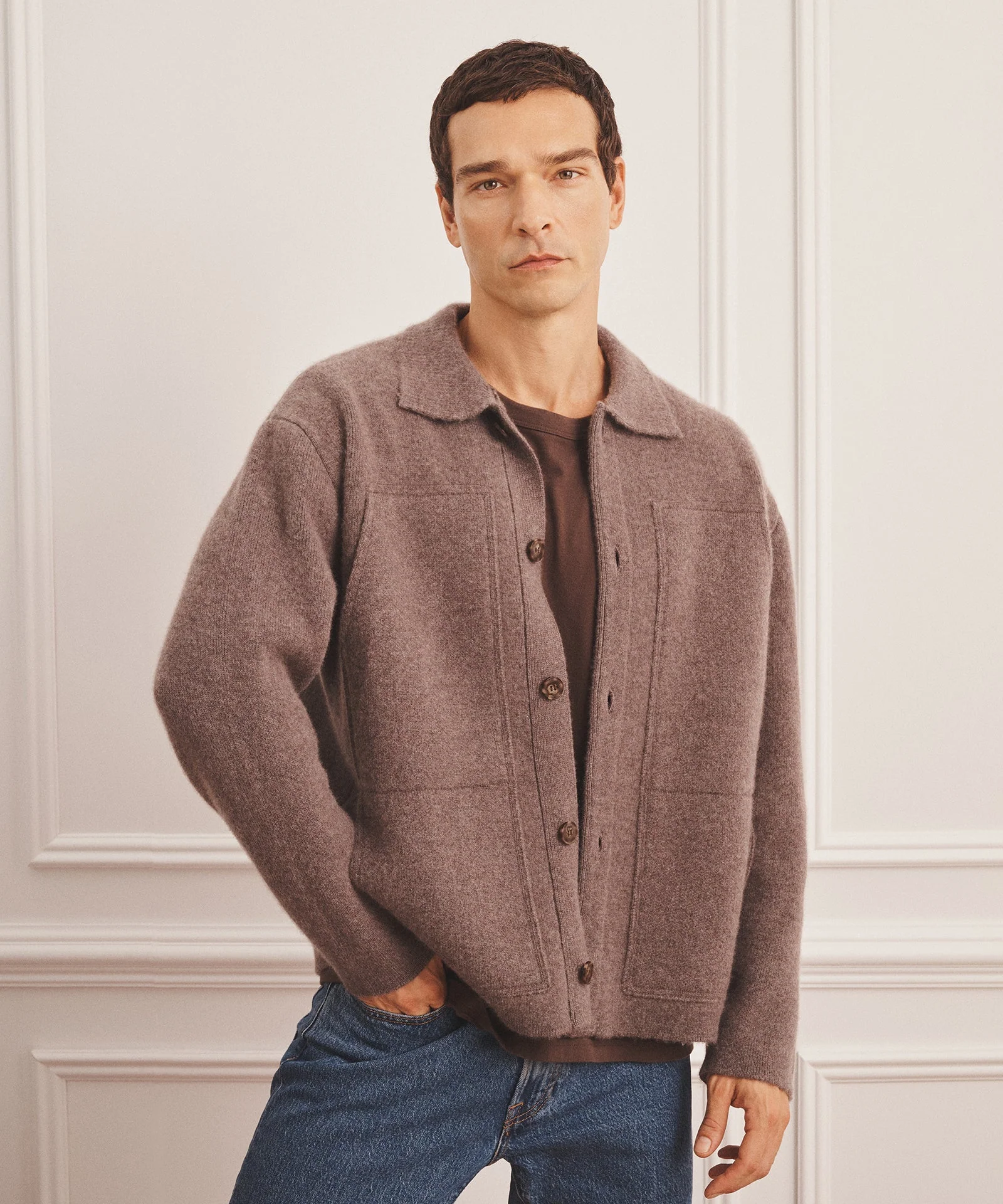 Super Luxe Cashmere Double Faced Utility Jacket - Image 3