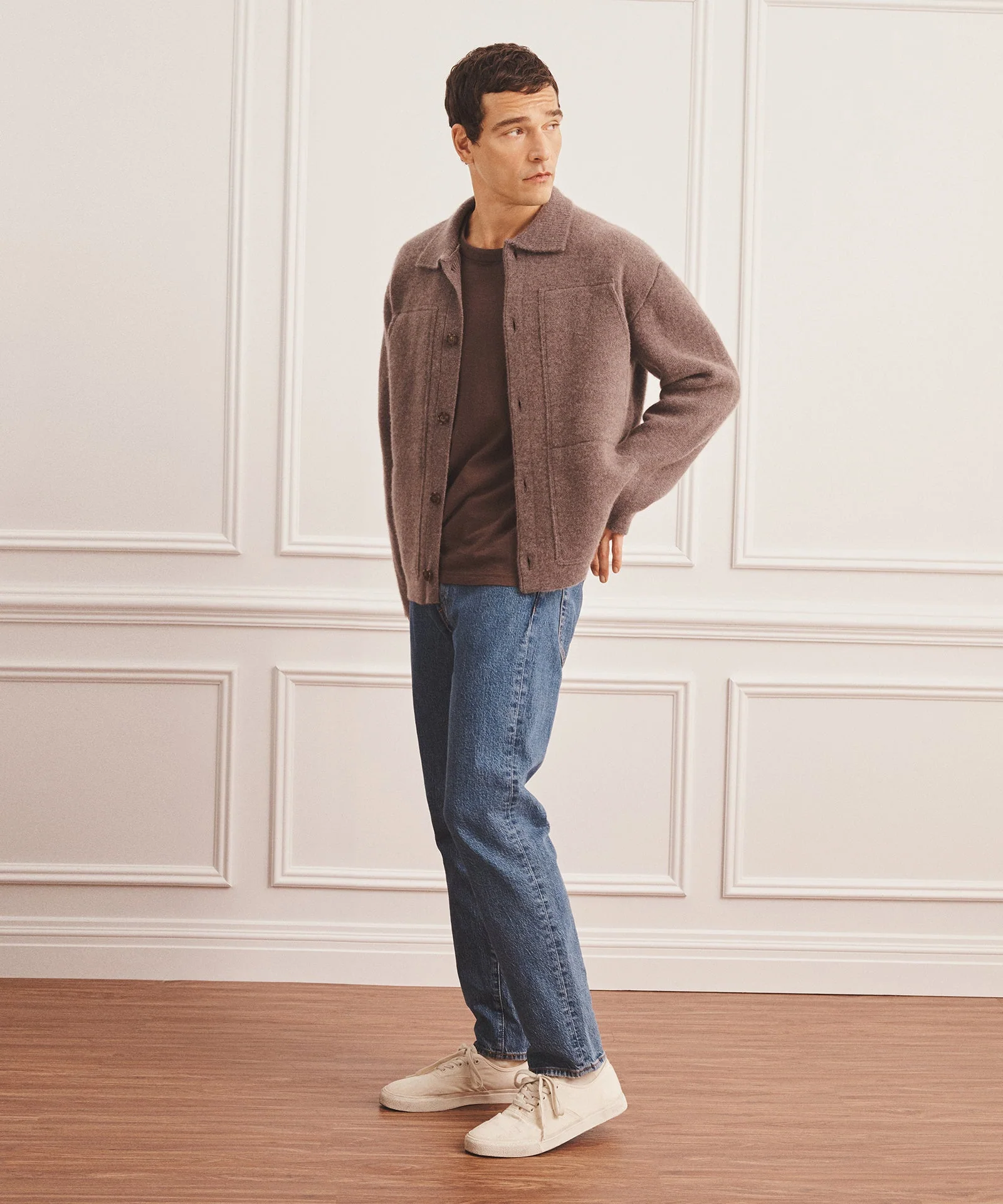 Super Luxe Cashmere Double Faced Utility Jacket - Image 6