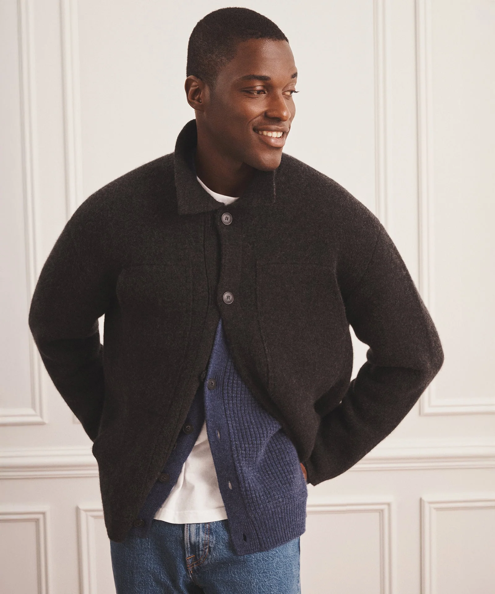Super Luxe Cashmere Double Faced Utility Jacket - Image 8