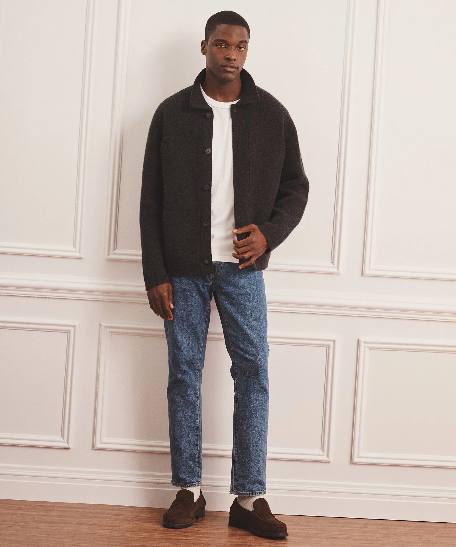 Super Luxe Cashmere Double Faced Utility Jacket - Image 9