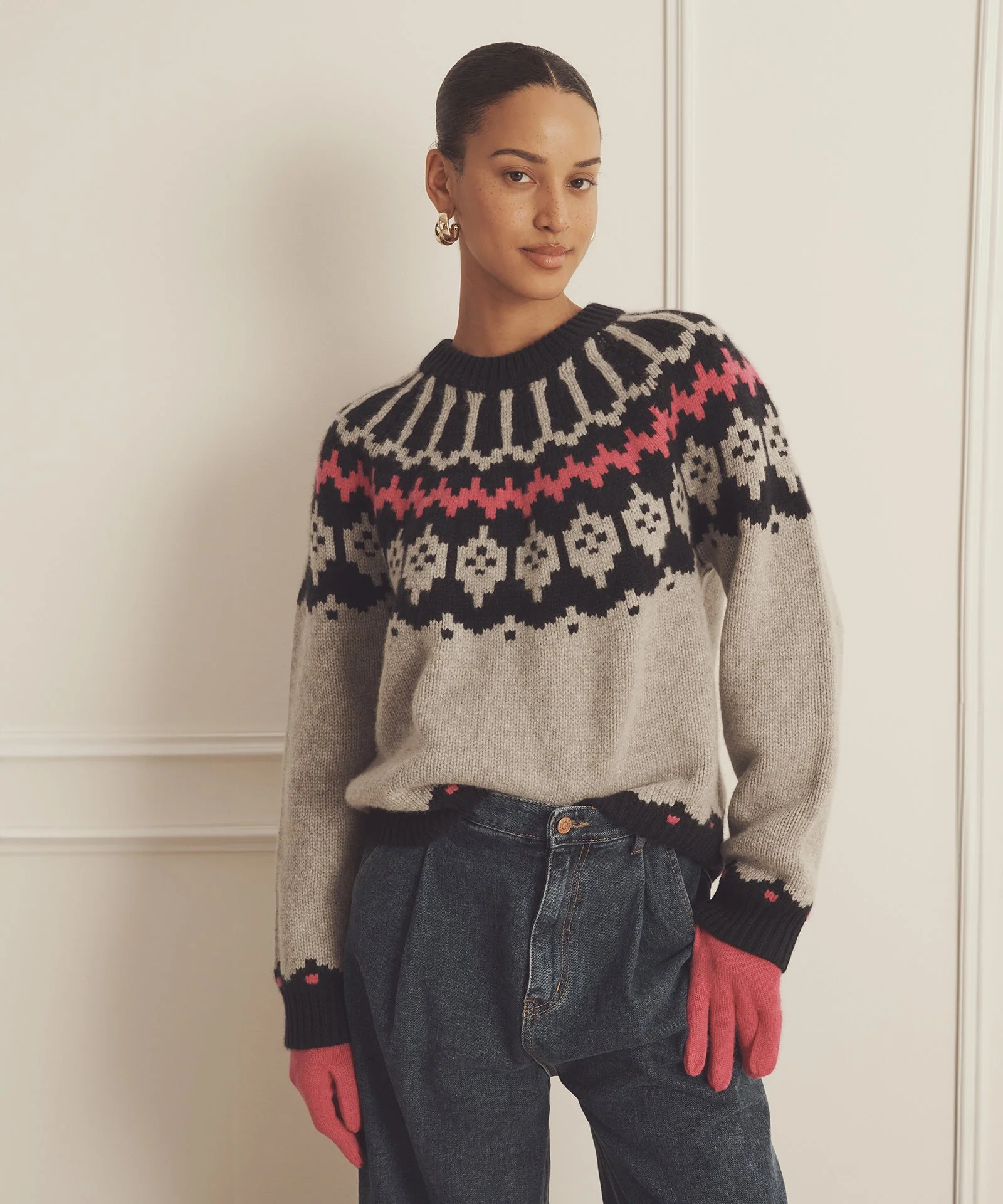 Super Luxe Cashmere Fair Isle Crewneck - Image 10