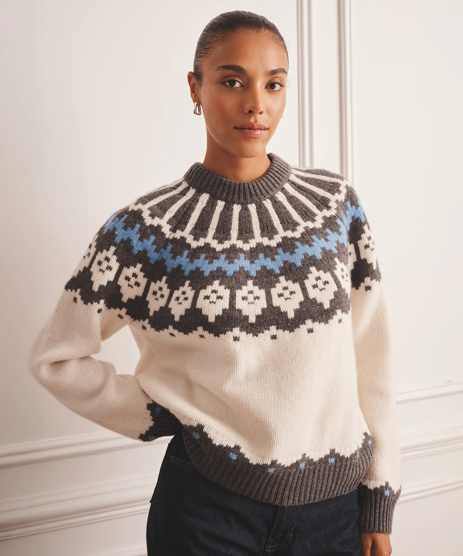 Super Luxe Cashmere Fair Isle Crewneck - Image 15
