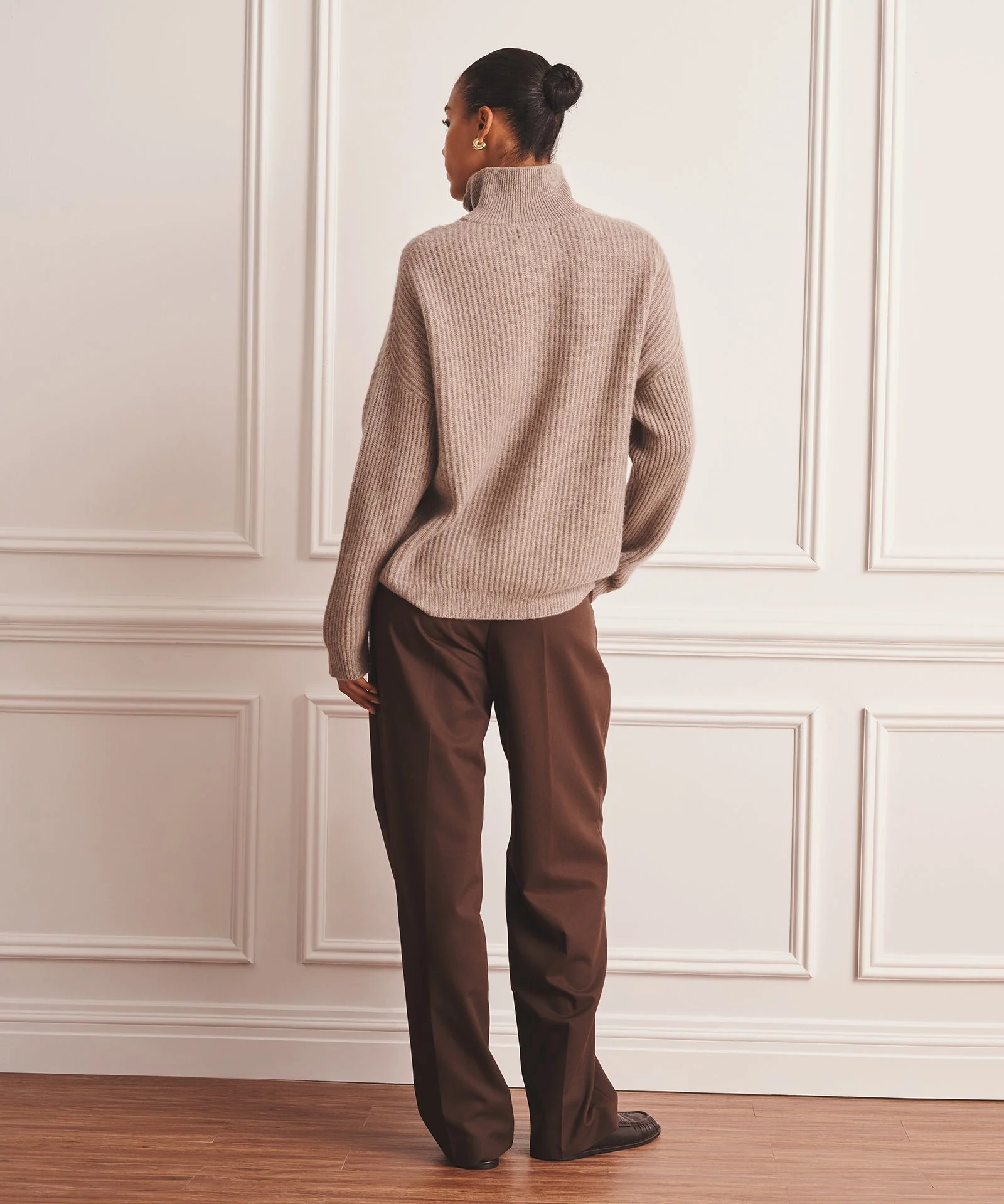Luxe Cashmere High Neck Henley Sweater - Image 13