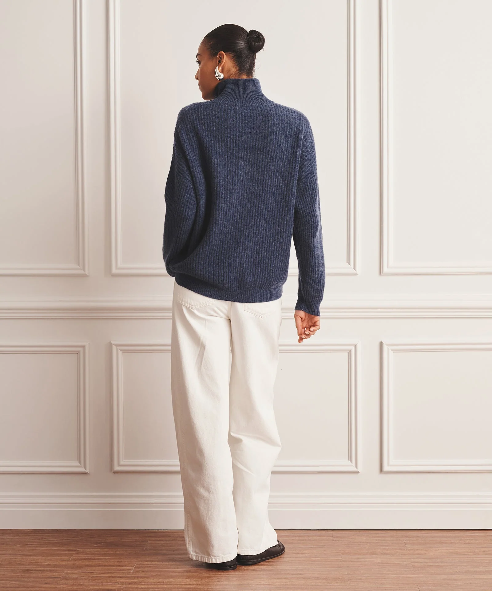 Luxe Cashmere High Neck Henley Sweater - Image 21