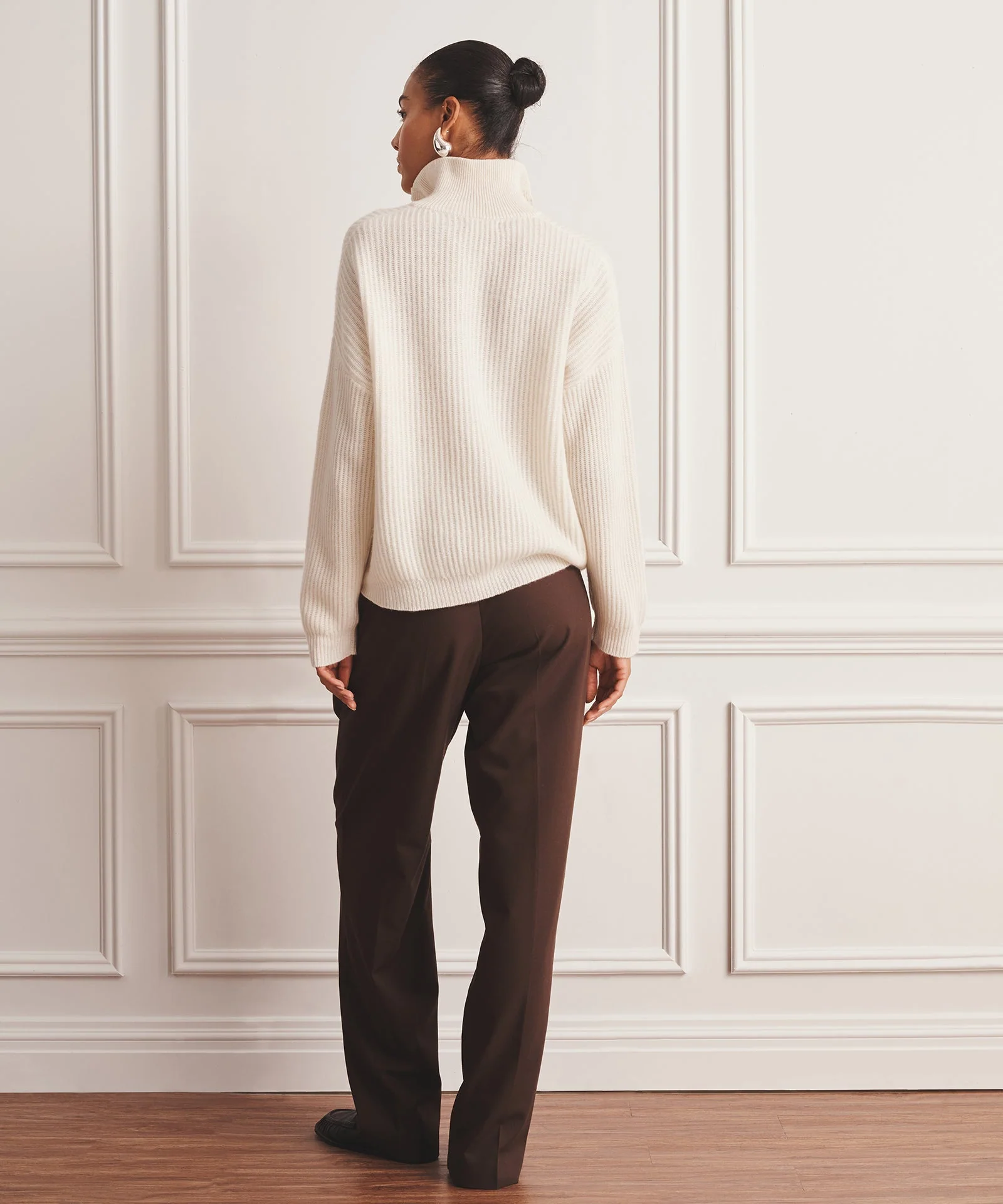Luxe Cashmere High Neck Henley Sweater - Image 8