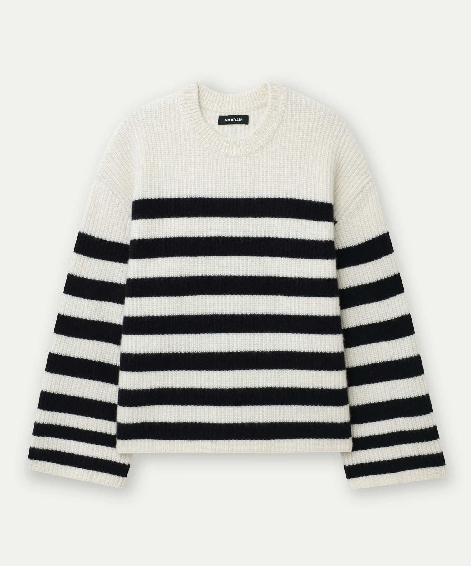 Super Luxe Cashmere Striped Crewneck - Image 11