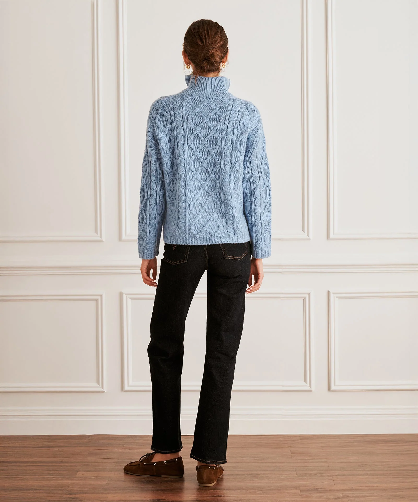 Super Luxe Cashmino Cable Quarter Zip - Image 6