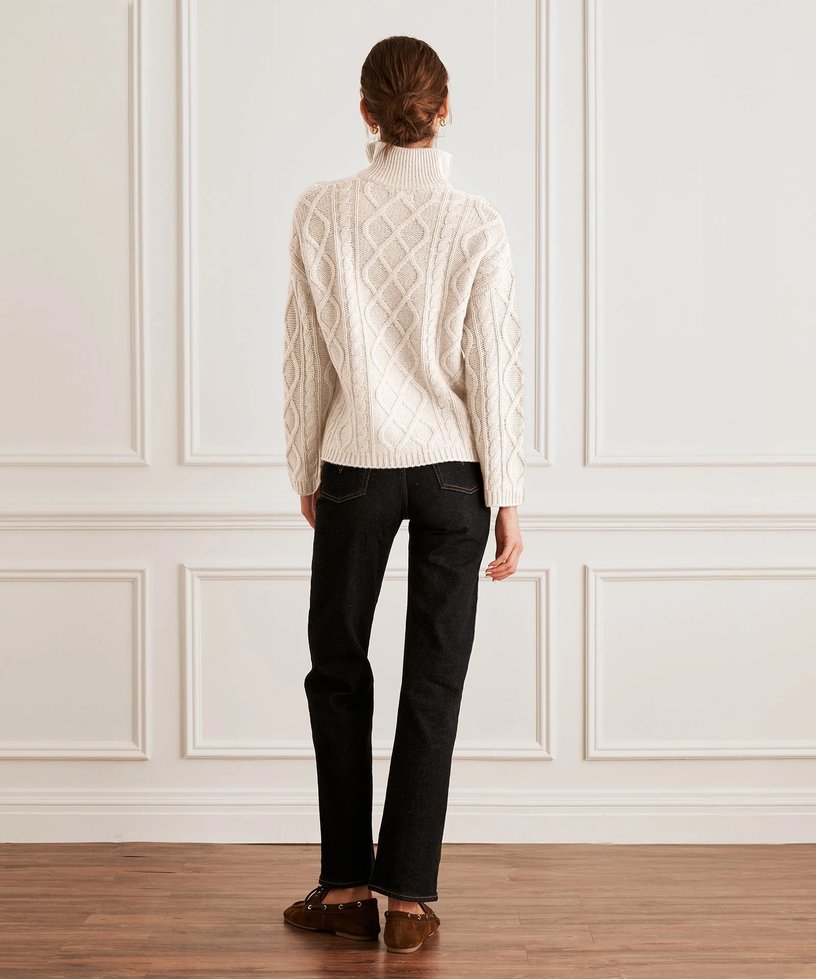 Super Luxe Cashmino Cable Quarter Zip - Image 9
