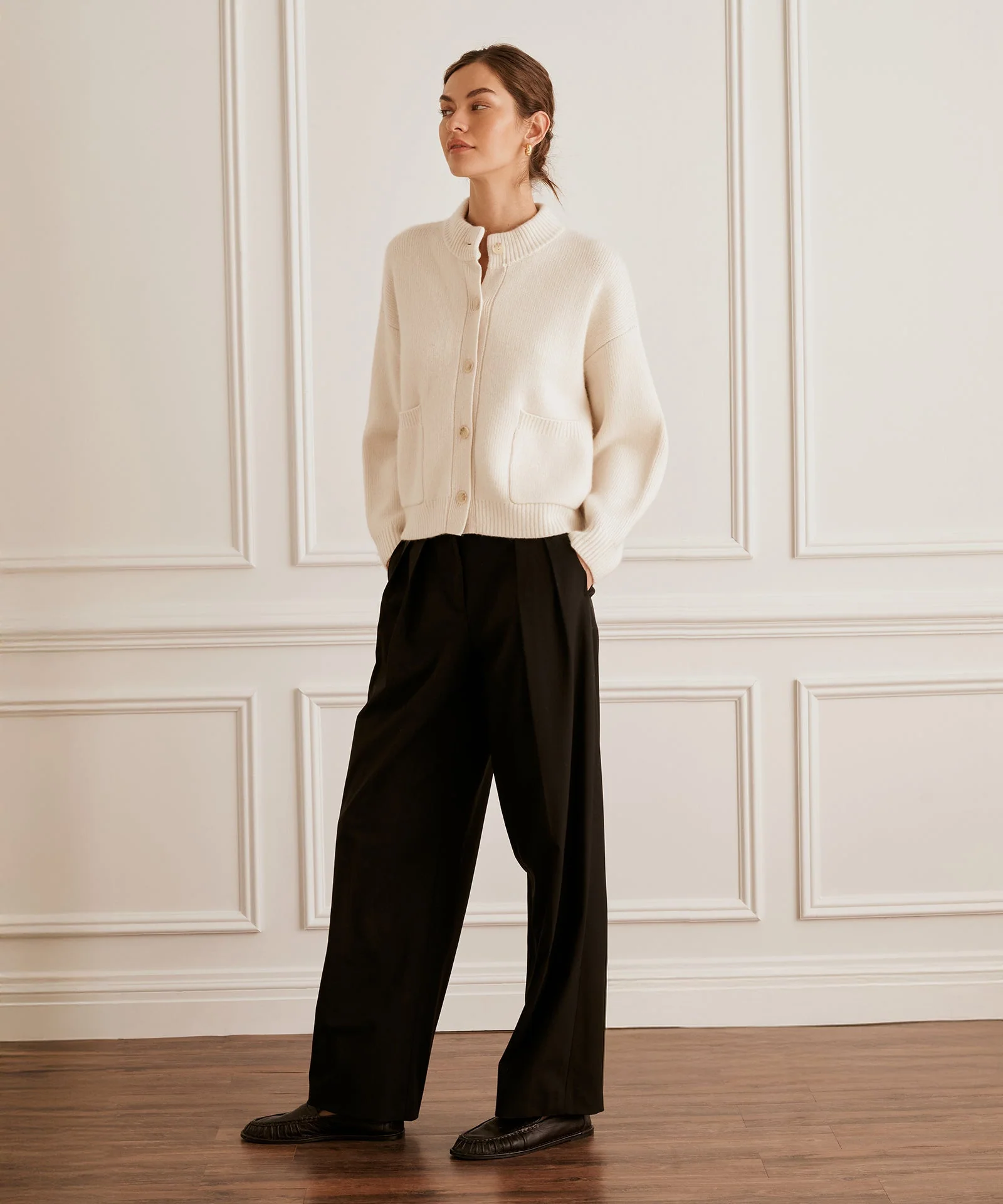 Ultra Luxe Cashmere High Neck Cardigan - Image 4