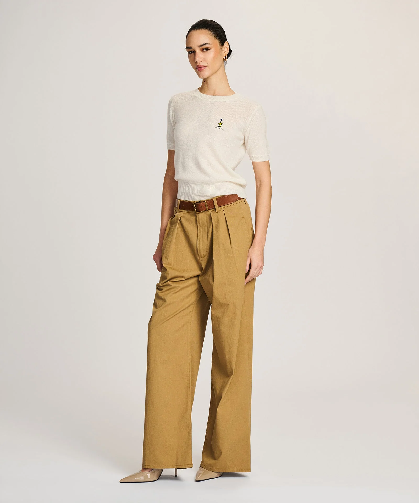 Women's Woodstock Lightweight Cashmere Short Sleeve Sweater - Image 3