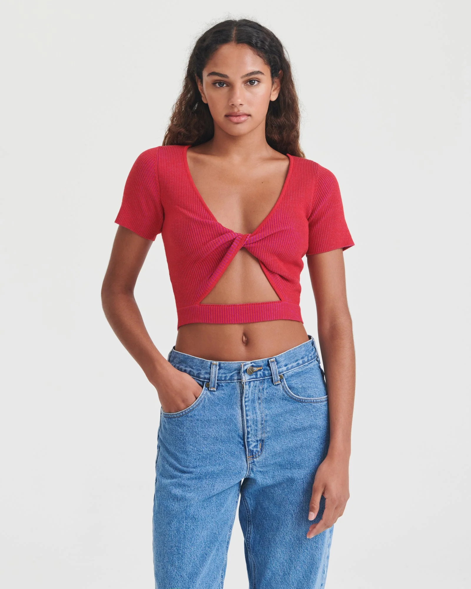 Wool Silk Reversible Twist Top - Image 5